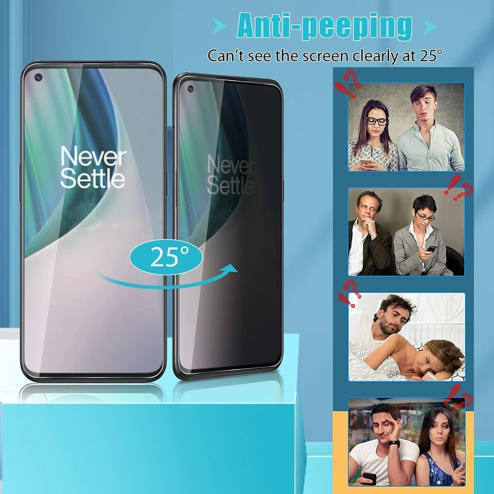 For OnePlus Nord 5 4 3 N30 N20 CE5 CE4 Tempered Glass Privacy Screen Protector - Image 3 of 4