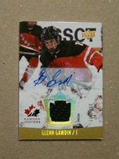 2015-16 UD #133 Team Canada Juniors Glenn Gawdin Patch Autograph Auto 163-199