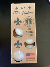 Candle Craft Candle Company Box Of 10 White Tea Light Candles In Metal Cups