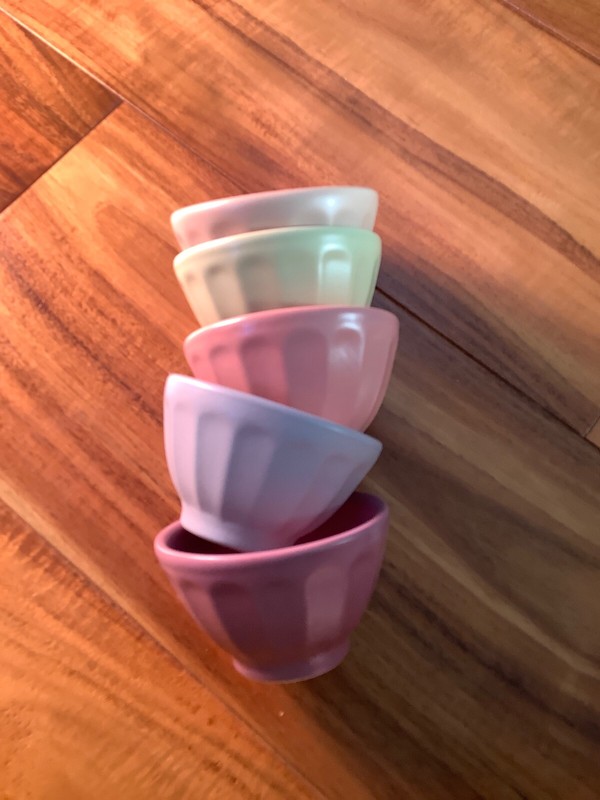Anthropologie Mini Latte Bowls set of 5 Colors New