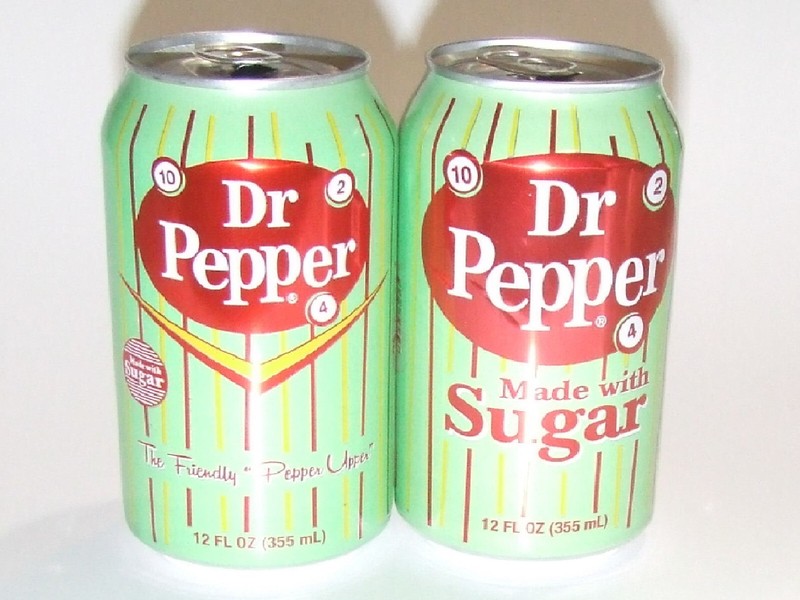 🍒Vintage DR PEPPER Friendly Upper & Sugar SET of TWO Aluminum GREEN CANS Empty