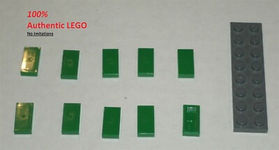 LEGO NEW 1x2 Green Tile (10x) 306928 Brick 3069