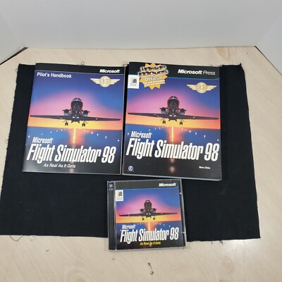 Microsoft Flight Simulator 98 PC CD-rom Game With Pilot Book & Manul
