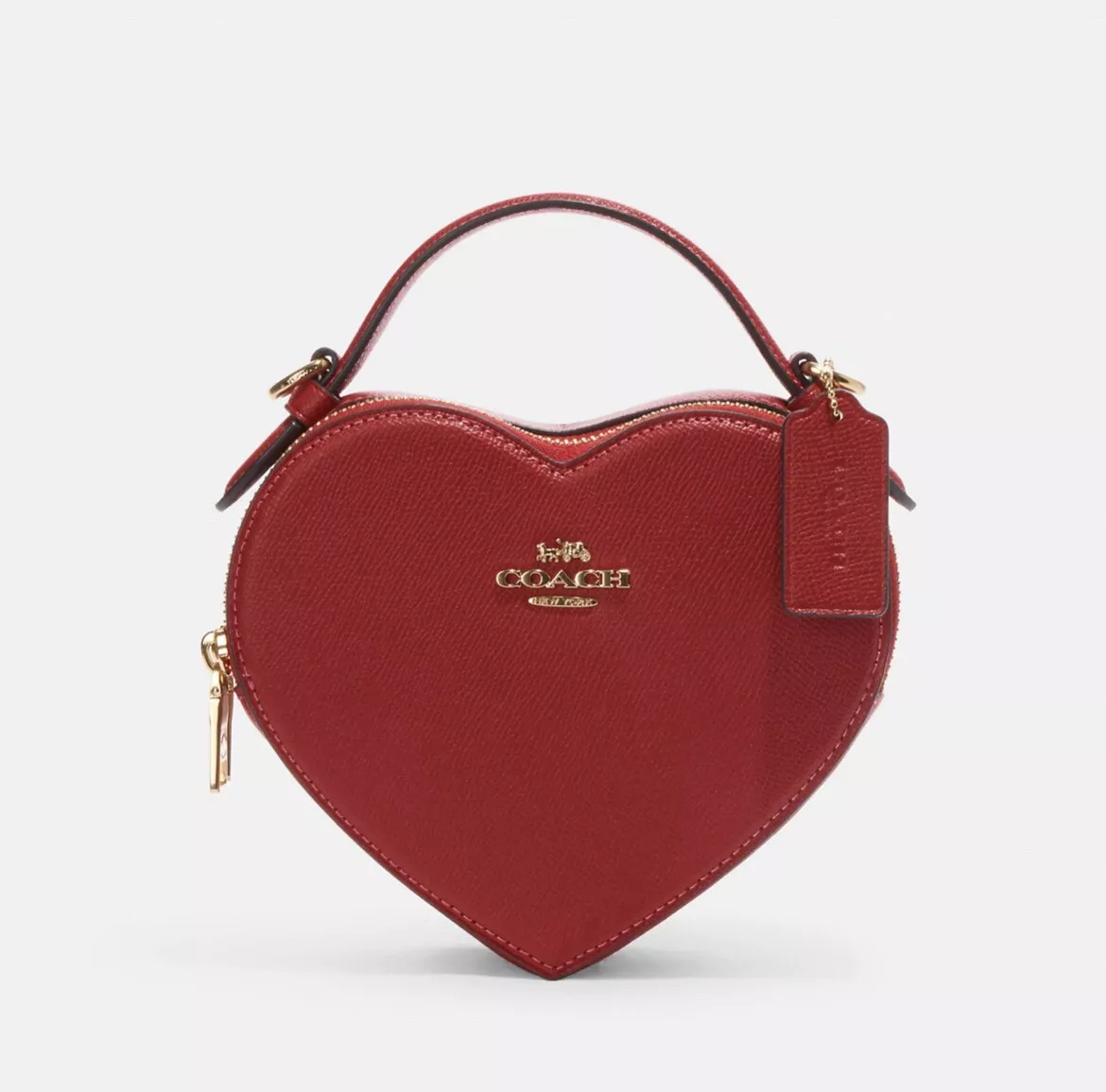 Coach, Bags, New Coach 223 Valentines Day Red Leather Heart Crossbody Bag  Limited Edition