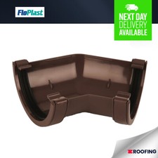 FloPlast Half Round Gutter Angle 135° Brown Guttering 112mm *Bulk Buy Available*