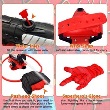 2set Spider Web Shooters Toy Wrist Water Sprayer Toy with Glove for Kids Outside