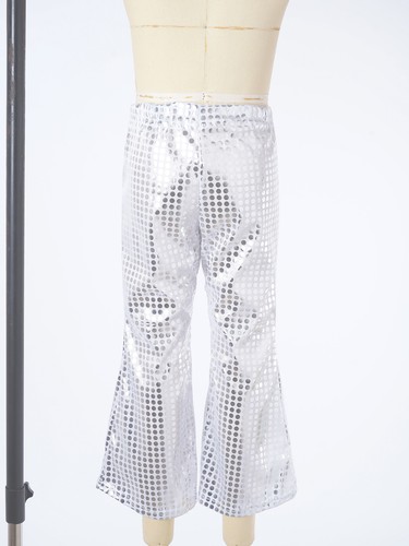 Pantalones acampanados de lentejuelas brillantes de cintura elástica para niños niñas - Imagen 34 de 97