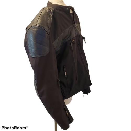 Xelement Black Waterproof Motorcycle Jacket Nylon Leather Size XXL - Picture 6 of 11
