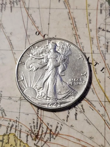 1943 Walking Liberty Half Silver Dollar / Authentic Condition