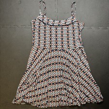 Mango Women’s Dress Skater Sundress Spaghetti Strap Size Large Mesh Lined