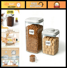 Airtight Dog Food Storage Containers Set, 4.2QT  2.8QT, BPA-Free, Stackable wit