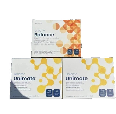 Unicity Unimate lemon 60 Pkt And 30 Balance 09/27 SEALED FREE SHIPPING