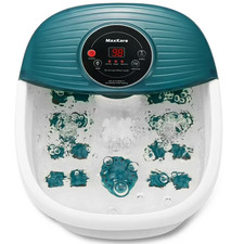 MaxKare Foot Soak Spa Bath Massager with Heat, Bubbles, and Vibration-Green