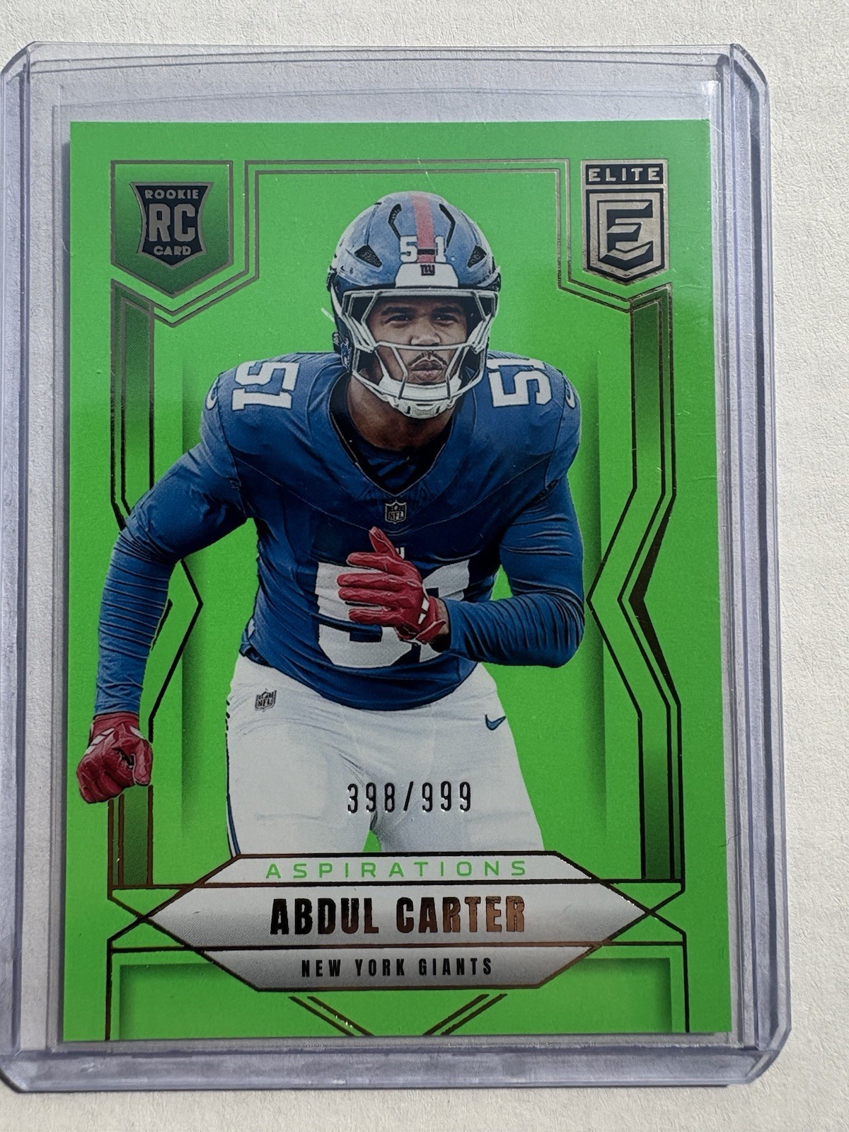 2025 Panini Elite - Rookies Abdul Carter #111 Aspirations Lime Green /999 (RC)