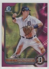 2022 Bowman Chrome Prospects Fuchsia Lava Refractor 21/199 Izaac Pacheco md3