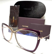 NEW TOM FORD TF5882-B 083 CRYSTAL VIOLET GOLD AUTHENTIC EYEGLASSES FRAME 55-15