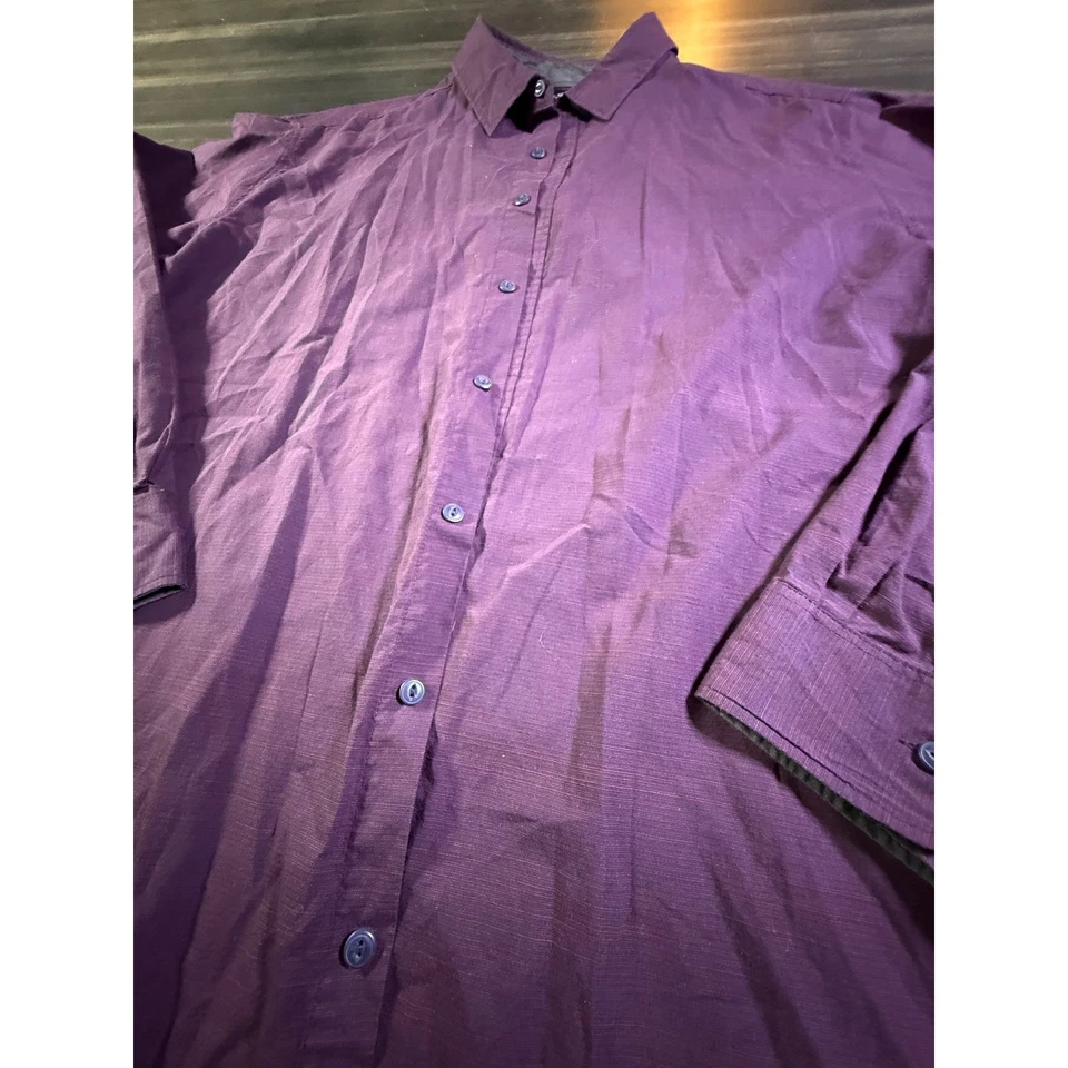 Camisa manga larga Beverly Hills Polo Club 2XLB púrpura con botones Foto 3 de 4