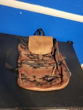 Rare Vintage 90s JanSport Backpack Leather Bottom Aztec Southwestern USA Made