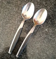 2 Mar-Crest Ebony Elegance Atomic Starburst MCM Japan Stainless Serving Spoons