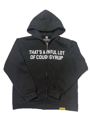 That's A Awful Lot Of Cough Syrup Black Full Zip Hoodie (L) ALOCS