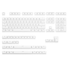 White Pudding Keycaps Backlit PBT Doubleshot Cherry MX Keyset OEM Profile for...