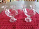 6 Vintage Berwick Boopie 3.75" Clear Dessert/Cocktail Glasses-Beaded Edge
