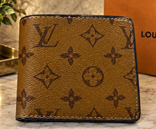 Louis Vuitton Monogram Bifold Men's Wallet Credit Card Slots Brown/Black