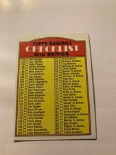 1972 Topps baseball unmarked 2nd series checklist #103