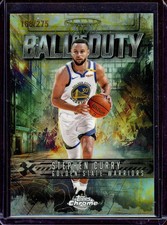 STEPHEN CURRY ~ 2025-26 Topps Chrome Ball of Duty Yellow Refractor #9 (#168/275)
