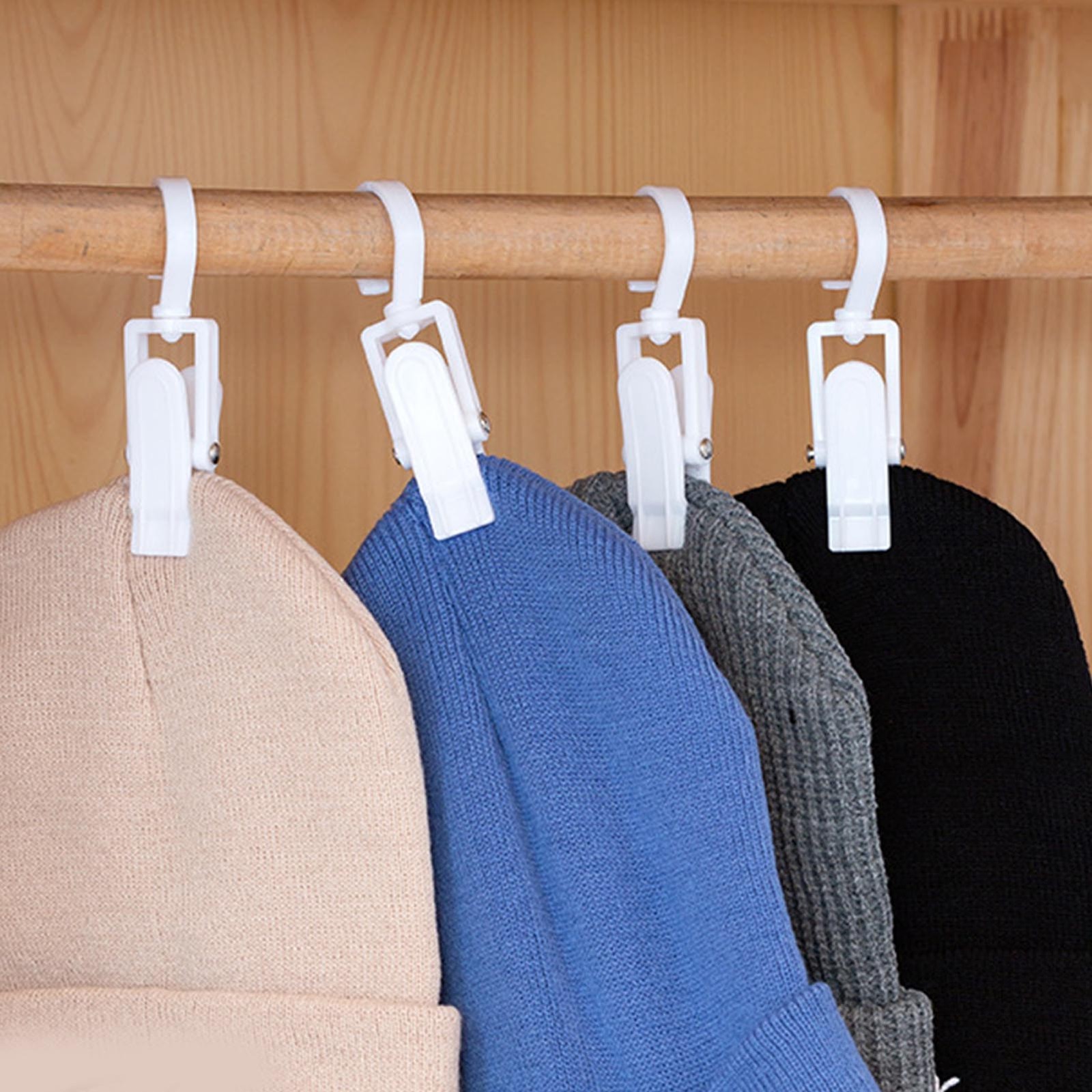 5Pcs Hat Hanging Clips Wall Closet Plastic Swivel Cover Curtain Home Laundry