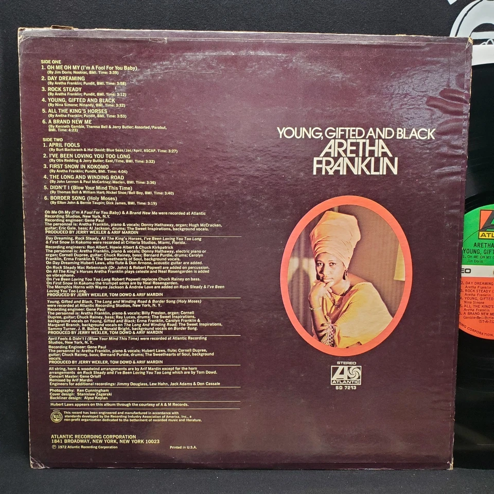 Aretha Franklin Young Gifted and Black Original 1972 Atlantic SD-7213 BROADWAY - Image 3 of 4