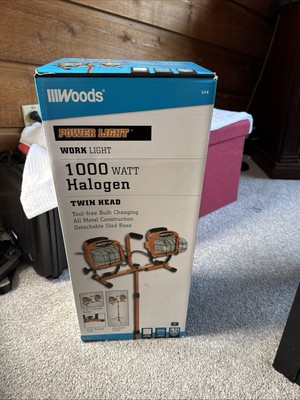 Woods L14 Power Light Work Light, 1000 Watt Halogen, Adjustable Height, New A6