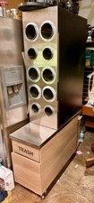 Commercial Cup Dispenser with Swing Door Trash Can Attached
