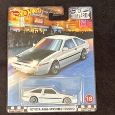 Hot Wheels Boulevard Real Riders Toyota AE86 Sprinter Trueno White Black 1:64