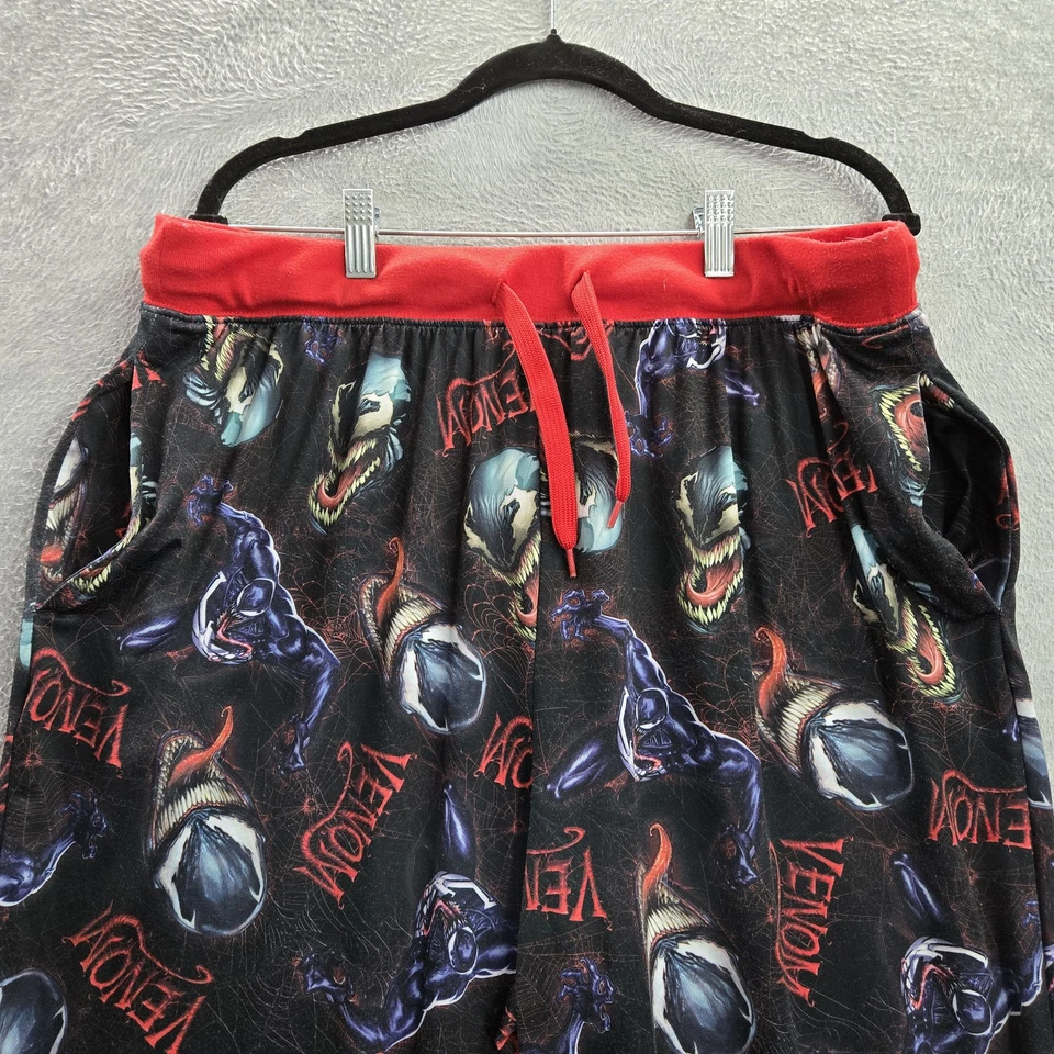 Marvel Hombres Ropa de Dormir XL Negro Pijama Pantalones Estampado Gráfico Logo Veneno 29" Foto 4 de 4