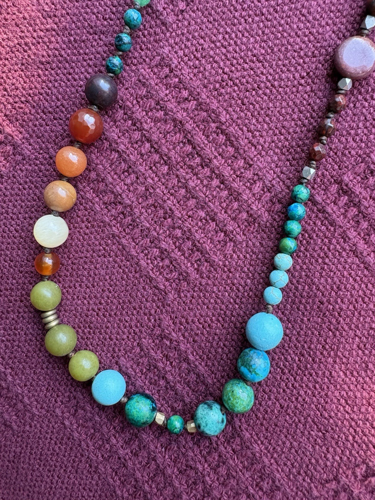 Multi Stone Multicolor Rainbow Necklace - image 1