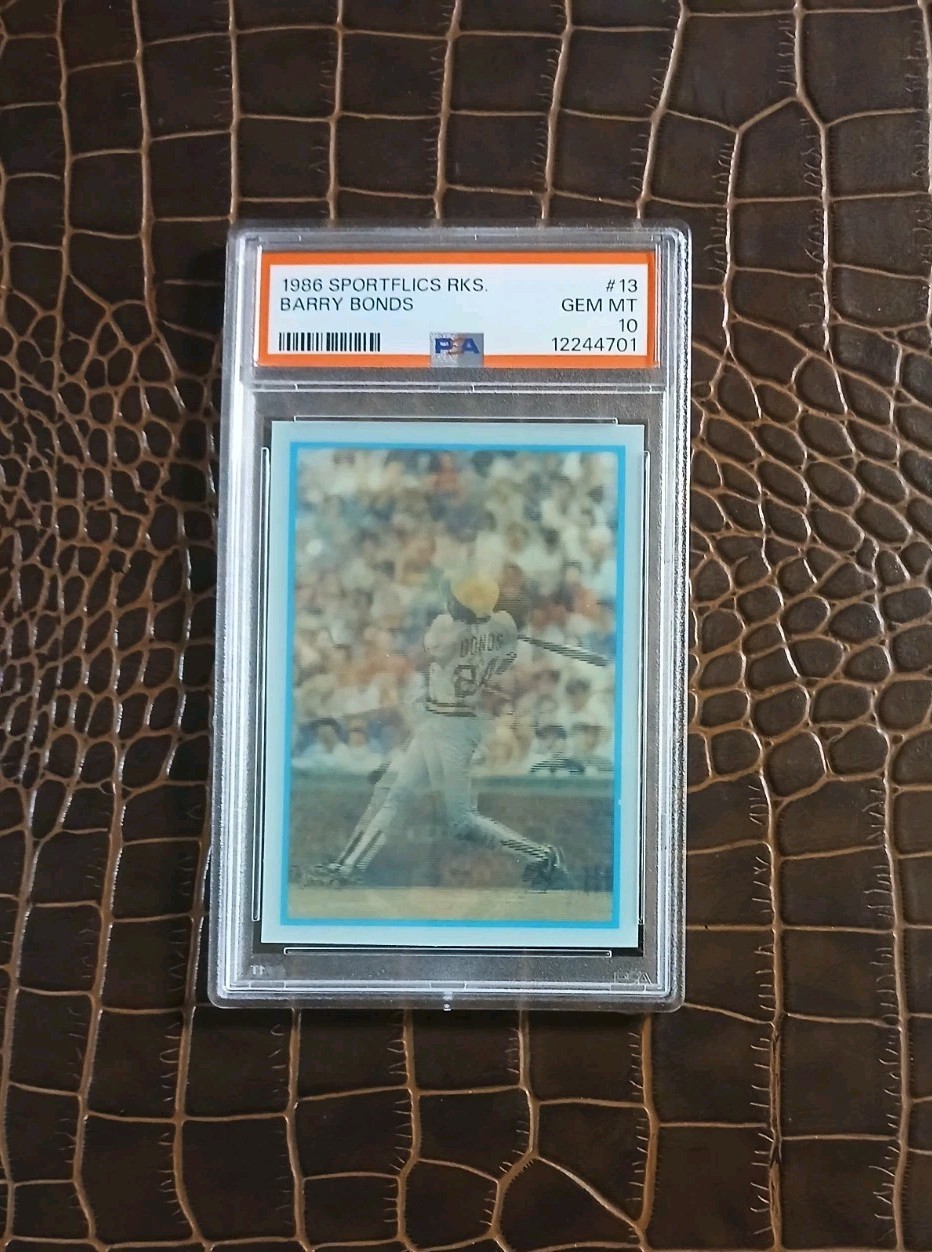 1986 Sportsflics #13 BARRY BONDS🏆PSA 10🏆RC view 4