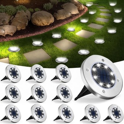 4.5 in Solar InGround Lights Outdoor Waterproof Landscape 8LED Pathway Yard Lamp