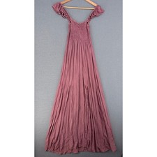 Raviya Extratropical Maxi Dress Small Mauve Smocked Ruffle Boho Prairie Western