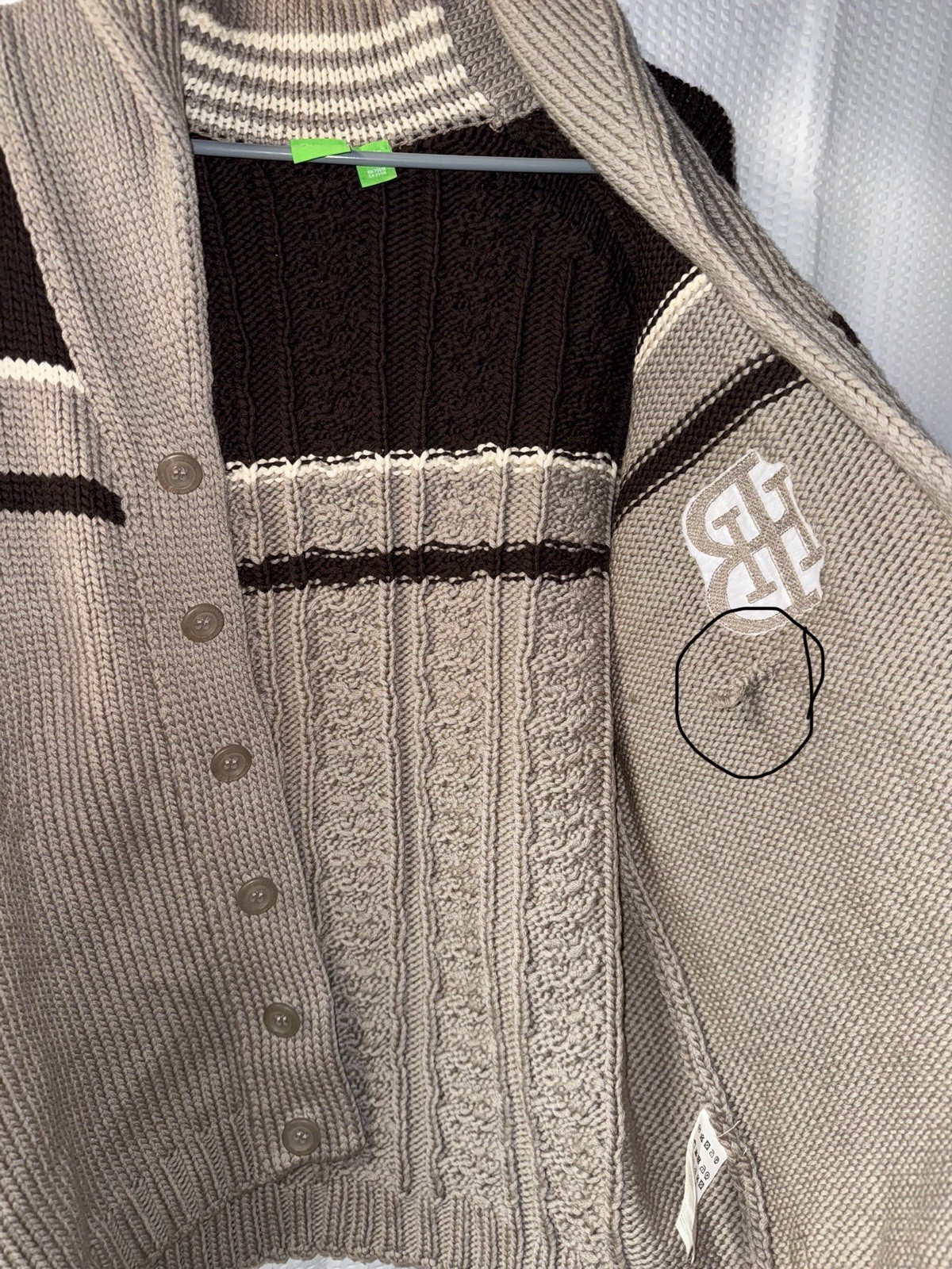 BOSS by Hugo Boss men's 100% Virgin Wool cardigan sweater Size L (Defective) thumbnail 6