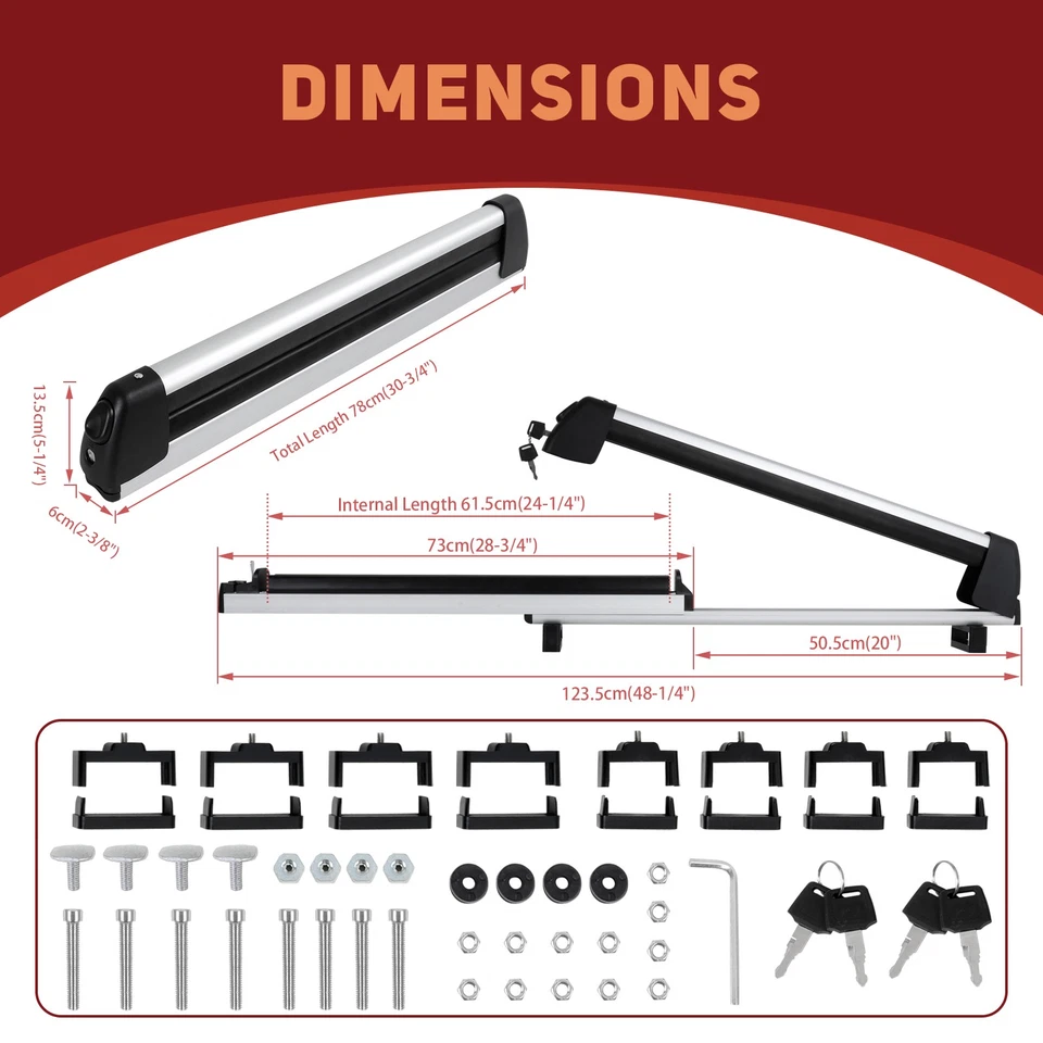 Barras transversales de techo para montaje en techo para Jeep Grand Cherokee esquí snowboard Foto 2 de 4