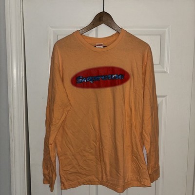 Supreme Shirt Mens M Peach New York SS18 Ripple Long Sleeve | eBay