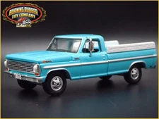 1969 69 FORD F250 PICKUP TRUCK HITCH BLUE 1:64 SCALE DIORAMA DIECAST MODEL CAR