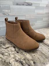Cat Jack Girls Size 2 Fauz Suede Tan Ankle Boots