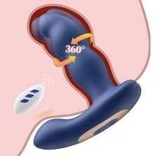 360  with Remote Control Rotating Prostate Massager 2 Motors  7 Vibrations