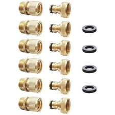 6 Male Couplings 6 Female Nipples - Brass Connectors /