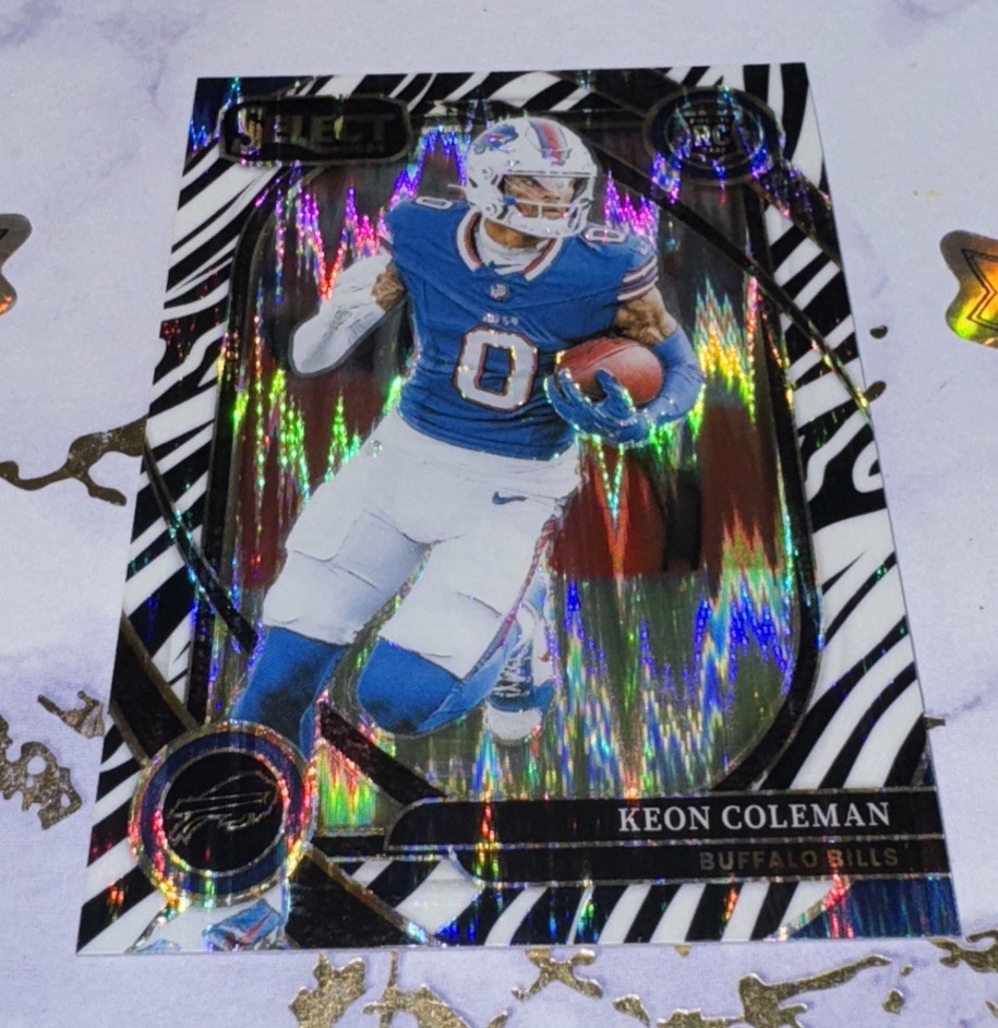 2024 Panini Select Keon Coleman RC Club Level #280 Zebra Prizm Case Hit SSP RARE