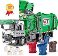 Garbage Truck Toys Metal Cab, Realistic Trash for Boys Kids with...