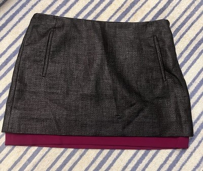 DIANE VON FURSTENBERG Barney s purple black mini skirt sz 2