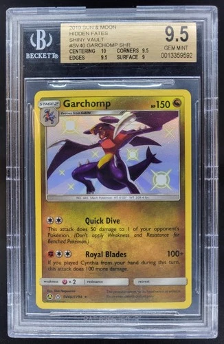 2019 Pokemon SM Hidden Fates Garchomp Rare Shiny #SV40/SV94 BGS 9.5 DB